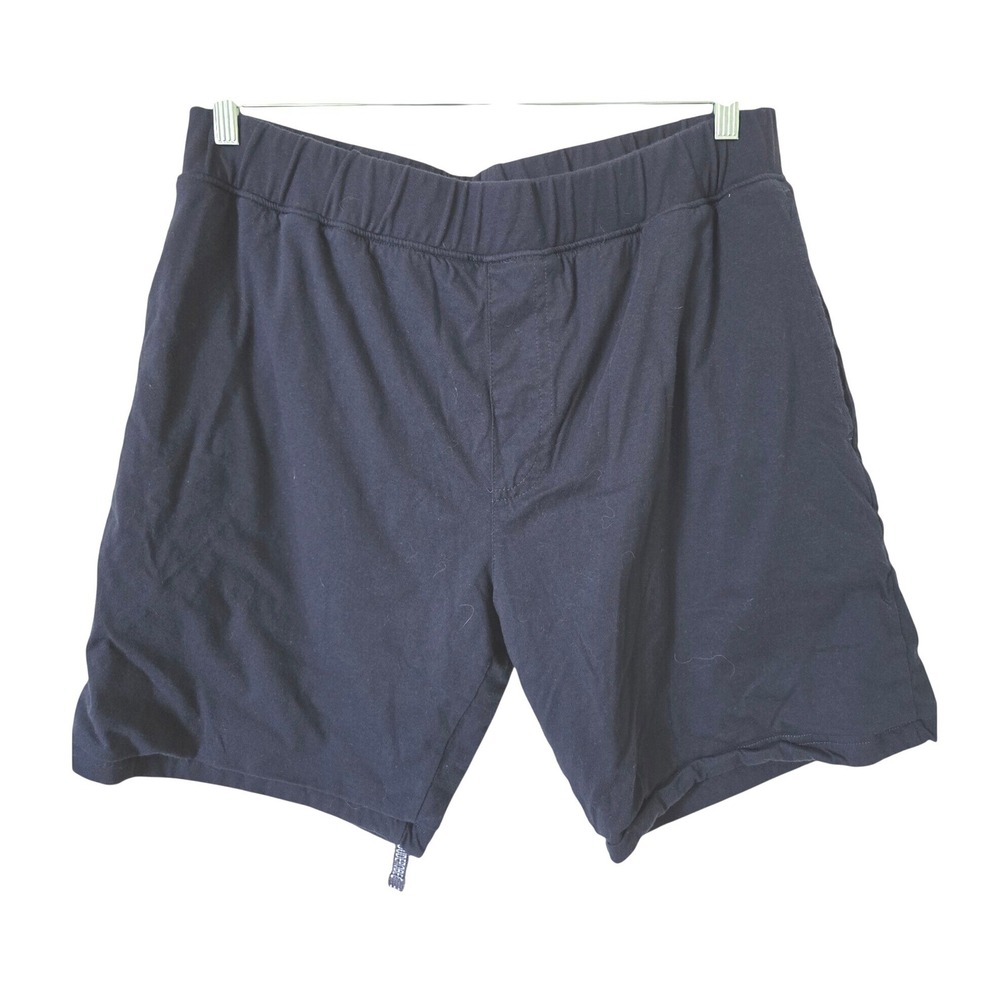 DudeRobe Mens Navy Blue 100% Cotton Terry Lounge Shorts Size L/XL Relaxed Fit